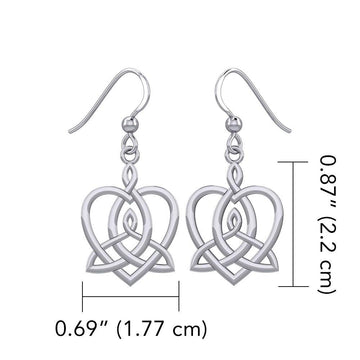 Celtic Motherhood Triquetra or Trinity Heart Silver Earrings TER1948 - Jewelry
